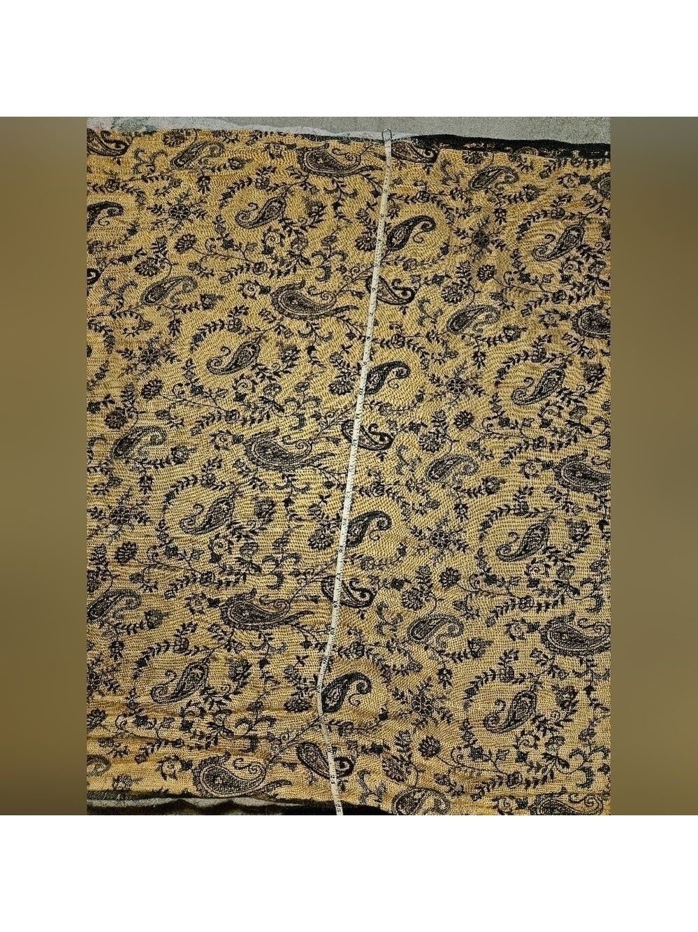 Paisley Butter Yellow and Black Shawl - Picture 7 of 8